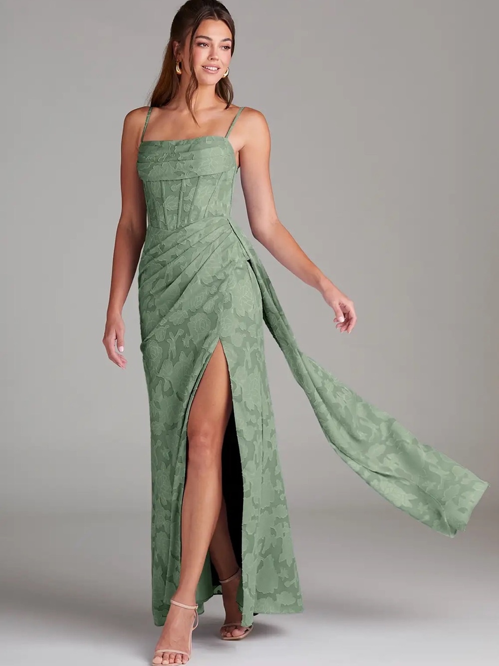 WORN ONCE Azazie Denisa in Matcha - A18